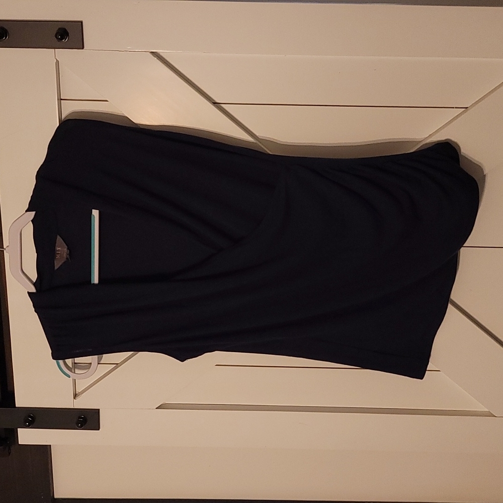 MIX cross body knit blouse, sz large color navy blue